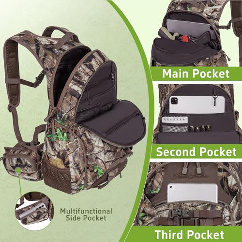 OUUTMEE Hunting Backpack with Waterproof Rain Cover, 35L Hunting Backpacks for Men, Durable Large Capacity Hunting Day Pac...