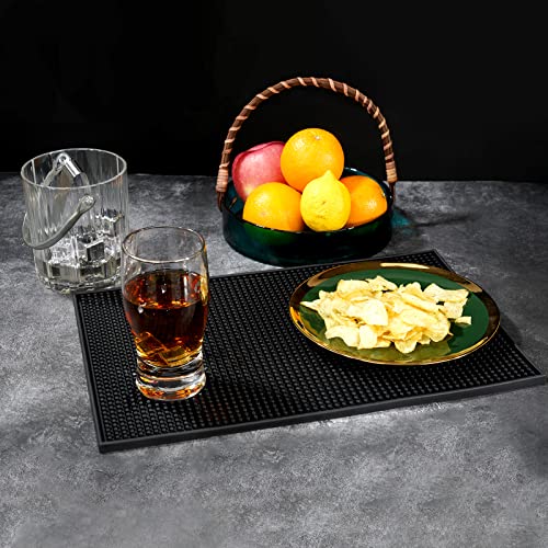 BARsics PVC Bar Service Mat for Cocktail Bartender 18x12 inches (Black)
