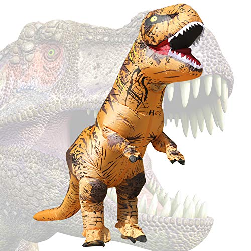 JASHKE Inflatable Dinosaur Costume for Adult Halloween Dinosaur Costumes Blow up T rex Costume for Adults