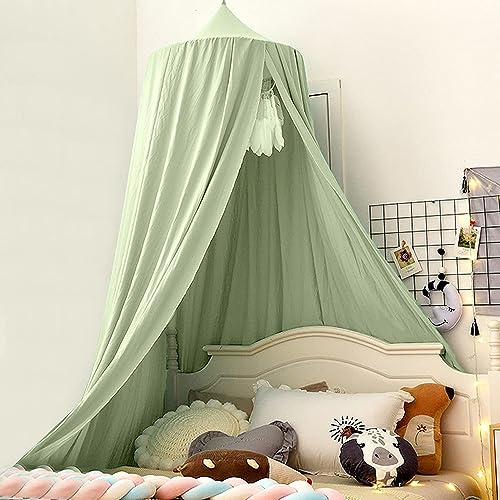 Bunnikins & Clover Bed Canopy for Girls Boys Bedroom Decor, Round Dome Mosquito Net for Baby Crib, Nook Castle Game Tent N...