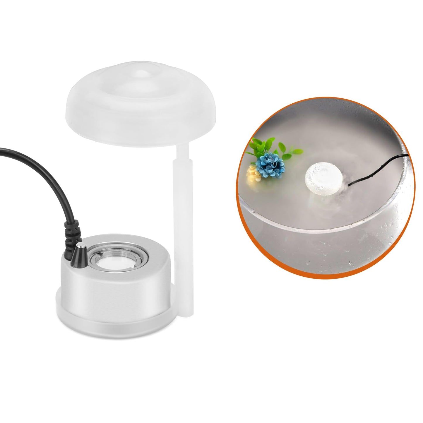 AGPTEK Aluminum Mini Mist Maker Fogger Water Fountain Pond Fog Machine Atomizer, Perfect for Halloween, Christmas and Other Holidays