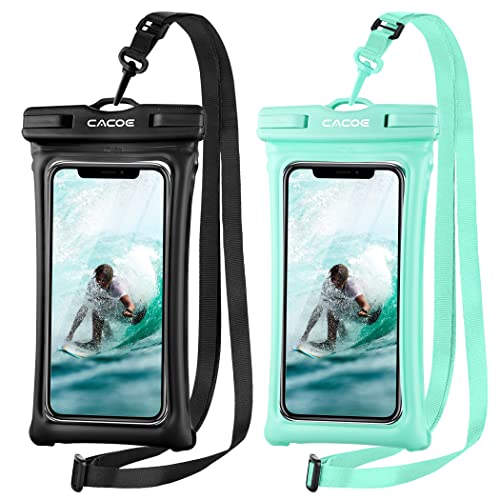 CACOE [Floatable] Floating Universal IPX8 Waterproof Phone case 2 Pack-Up to 7.0",Adjustable Lanyard Phone Pouch,Cellphone...