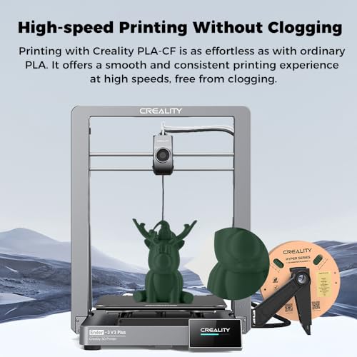 Creality Hyper PLA-CF Filament 1KG Black, Carbon Fiber Filament, 3D Printer Filament 1.75mm High Speed 50-300mm/s High Str...