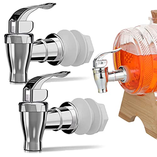 joaoxoko Spigot for Beverage Dispenser,2 Pack Beverage Dispenser Replacement Beverage Faucets Silver Faucets for 2 Gallon,...