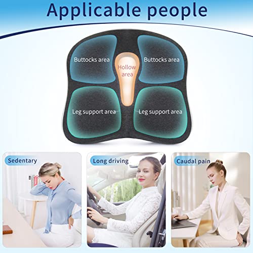 Memory Foam Seat Chair Cushion for Relieves Back Sciatica Pain Tailbone Pain Coccyx Degenerating Disc Orthopedic Osteoarth...