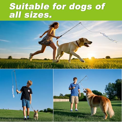 Msnaile Carbon Fiber Flirt Pole for Dogs, 0.2 Pounds Lightweight Dog Flirt Pole for Large Medium Small Dogs, Telescopic Fl...