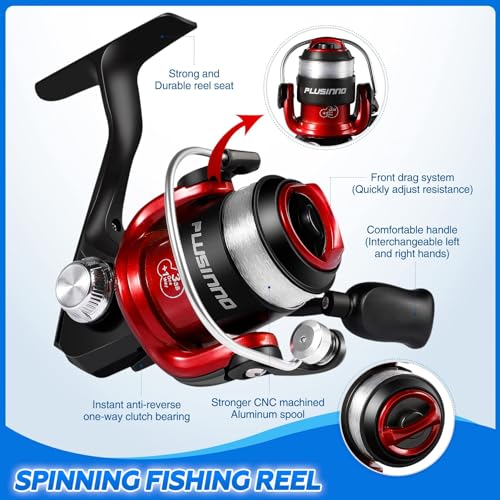 PLUSINNO Ultralight Ice Fishing Rod and Reel Combo, 25”/26”/27”/28” Sensitive Ice Fishing Pole Ice Fishing Gear for Walley...