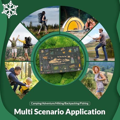 Survival Kit Advent Calendar 2025 - 24 Day Christmas Countdown Calendar with Survival Tools & Emergency Gear, Gifts for Me...