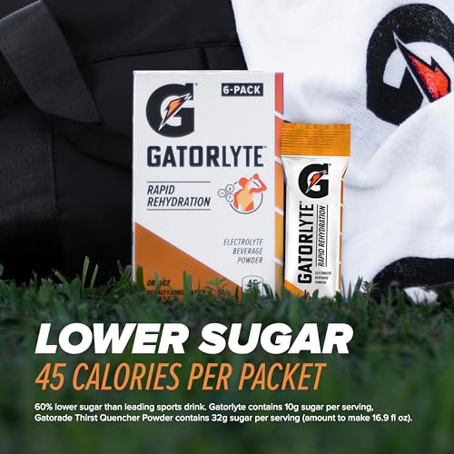 Gatorlyte Powder Orange, 16.9oz (Pack of 6)