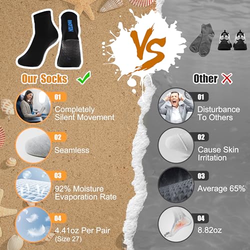 RANDY SUN Barefoot Quick-Dry Sand Beach Socks, Breathable Seamless Yoga Sock With TPE Sole