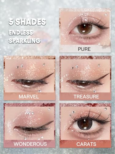 SHEGLAM Enigma Sparkly Eyeshadow Longwear Eyeshadow Single, High-Pigment Eye Shadow Compact, Smooth & Blendable Colors-Pure