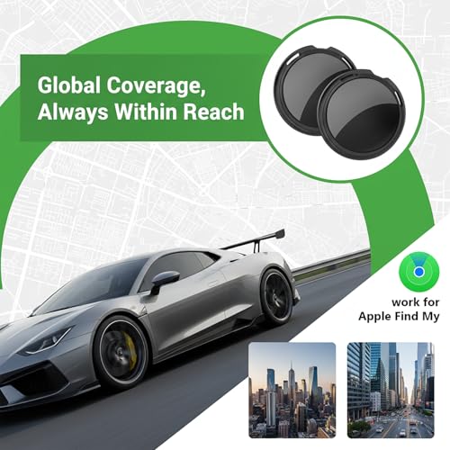 2 Pack GPS Tracker for Vehicles Pair with Apple Find My(iOS Only) Real Time Global Tracking Devices for Cars Hidden Magnet...