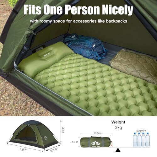 Night Cat Backpacking Tent for One 1 to 2 Persons Lightweight Waterproof Camping Hiking Tent for Adults Kids Scouts Easy S...