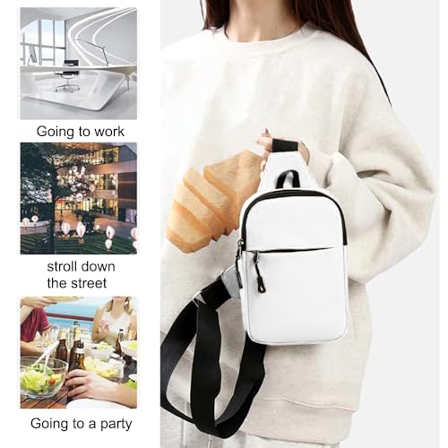 Shoulder Crossbody Bag Outdoor Sports Oxford Cloth Waterproof Backpack,White