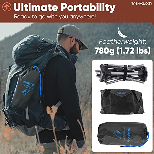TREKOLOGY Ultralight Camping Chair & Sand Mat Bundle - Lightweight Folding Chair with Carry Bag, Compact Sand Mat for Outd...