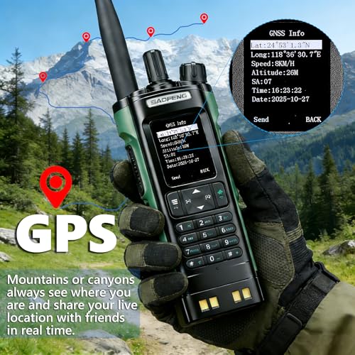 BAOFENG DM-32UV 10W DMR Radio with GPS NOAA for Hiking Camping Multi-Band Handheld Radio Copy Frequency Type-C Comms Cards...