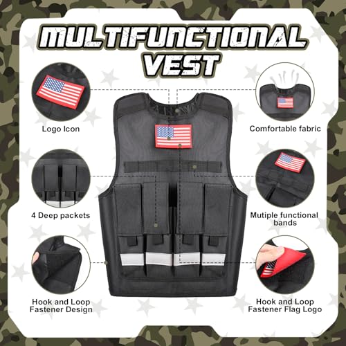 Metemot Kids Army Costume for Boys, Military Soldier Costume with Army Toys, Boys Halloween Costumes with Army Vest, Soldi...