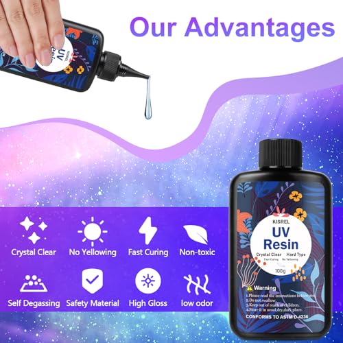 KISREL UV Resin Jewelry Making Kit, 300g Crystal Clear Resin with Light and Molds, DIY Jewelry Making Kit, Resina Starter ...