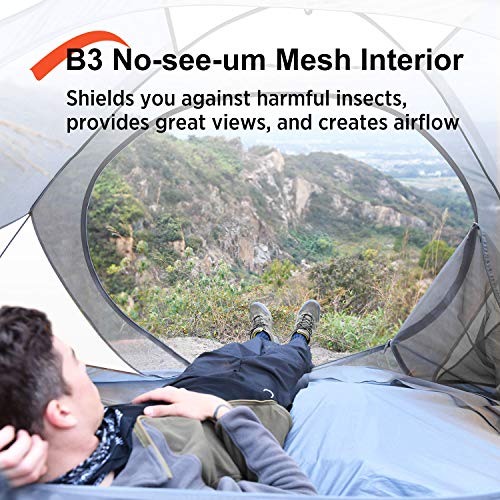 BISINNA 2 Person Camping Tent Lightweight Backpacking Tent Waterproof Windproof Two Doors Easy Setup Free Standing Double ...
