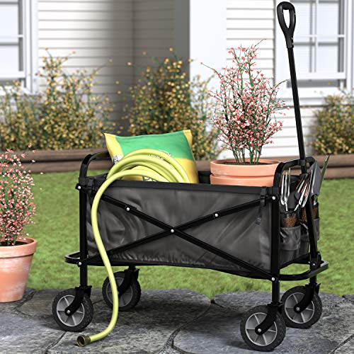 Amazon Basics Collapsible Folding Heavy Duty Utility Wagon for Outdoor Sports, 265 pounds Weight Capacity, Camping, Garde...