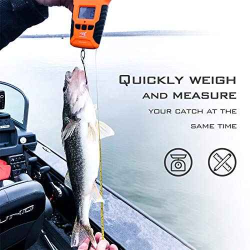 KastKing Fish Scale with Floating Lip Gripper, Water Resistant, Dual Mode ? 110 LBs/50 Kg, Strong ABS Frame, Non-Slip Handle, Retractable 38¡± Tape Measure and Gripper Combo, Fishing Gifts for Men