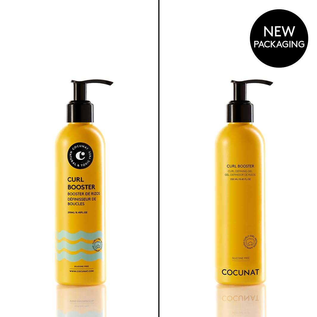 COCUNAT - Curl Booster Gel - Curl Cream for Curly Hair - Defines Soft Curls Without Frizz - With Argan Oil and Grapefruit for Hy