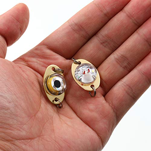 Skylety LED Fishing Lures Lighted Fishing Spoons Underwater Flasher Bass Halibut Saltwater Trolling Deep Drop LED Lighted ...