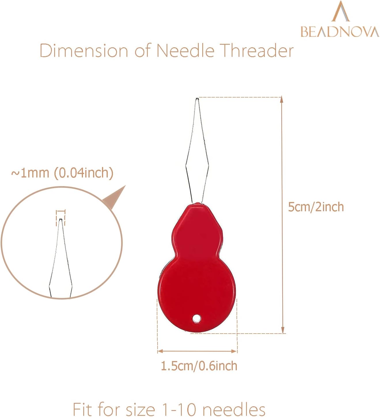BEADNOVA Needle Threaders 20pcs Plastic Sewing Needle Threader for Sewing Small Eye Embroidery Craft Knitting Quilting (20pcs, Mix Colors)