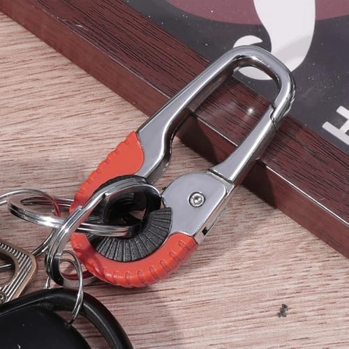 Men Business Keychain Hook Stainless Steel Key Buckle Outdoor Sport Carabiner Tool Double Ring Car Keyrings Accessories