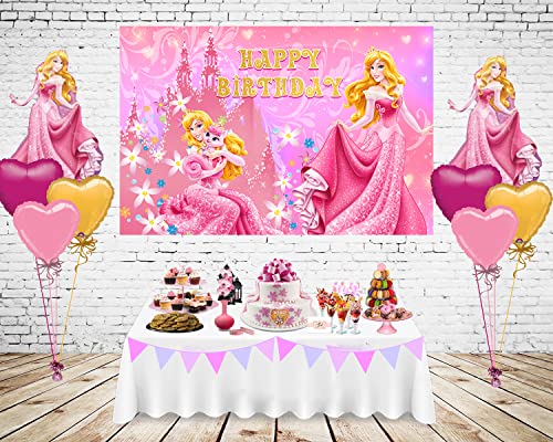 Princess Backdrop for Birthday Party Decorations, Princess Aurora Background for Baby Shower Party Cake Table Decorations ...