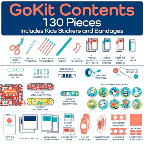 Keep Going Travel First Aid Kit Bundle of 2 Kits, First Aid Kit for Car, Home, Dorm, & Boat with Latex-Free Bandages – Tra...