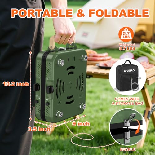 Propane 2-Burner Foldable Camping Stove with Carry Bag, Portable Propane Camp Stoves with Adjustable Burners & Piezo Ignit...