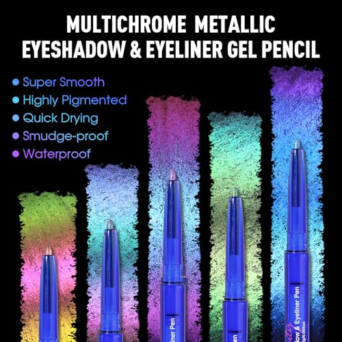 UCANBE Chameleon Eyeshadow & Eyeliner Gel Pencil - Multichrome Shifting Colors Metallic Glitter Eye Makeup,Waterproof Lon...