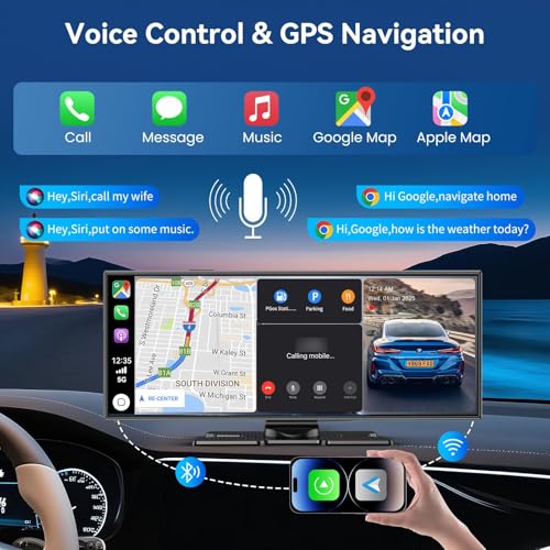 Largest 11.5''Carplay Screen for Car, Wireless A-pple Carplay & Android Auto Car Stereo Touchscreen with 4K Dash Cam and 1...