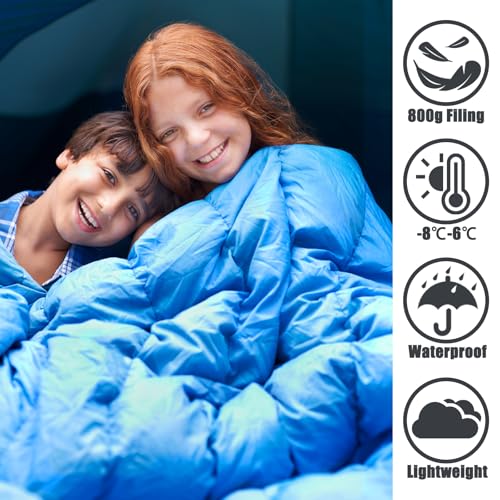 Tuphen Double Sleeping Bag, Sleeping Bag with 2 Pillows, Queen Size XL Bag for 2 People, Cold Warm Weather- 3 Seasons, Wat...