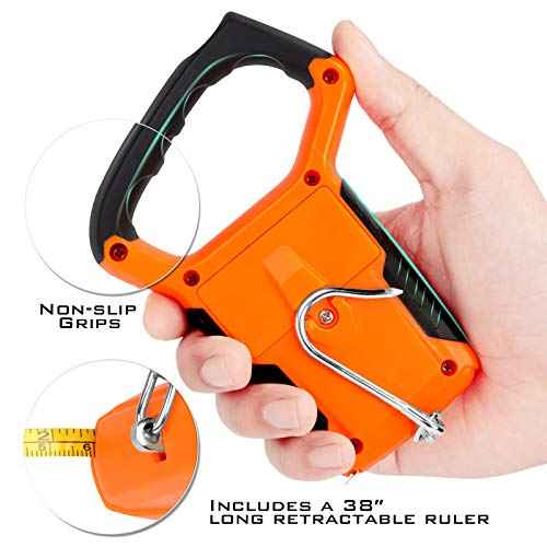 KastKing Fish Scale with Floating Lip Gripper, Water Resistant, Dual Mode ? 110 LBs/50 Kg, Strong ABS Frame, Non-Slip Handle, Retractable 38¡± Tape Measure and Gripper Combo, Fishing Gifts for Men