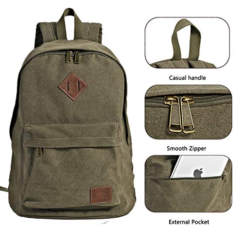 seemeroad Durable Canvas College Rucksack Laptop Excursion Backpack Travel Notebook School Backpack Bookbag For Men Women ...