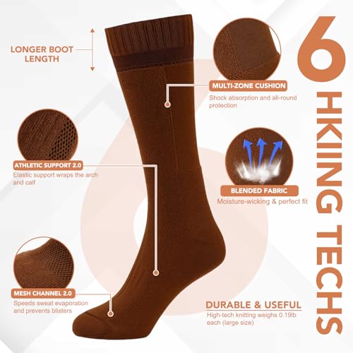 Freshpairs Men's Hiking Socks, Tactical Boot for Men, Over-the-Calf Work Boot Socks