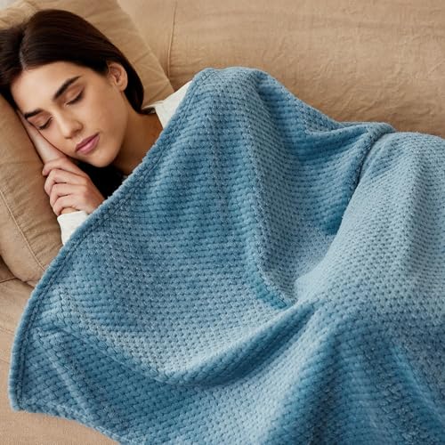 Exclusivo Mezcla Fleece Throw Blanket Extra Large, Super Soft and Warm Blankets for Couch, Sofa and Bed Waffle Textured, C...