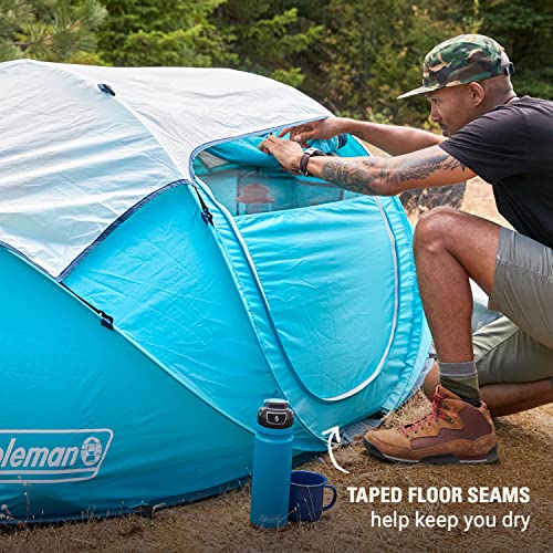 Coleman Pop-Up Instant Tent Sets Up in 10 Seconds, Portable & Lightweight 2/4 Person Weatherproof Camping Tent with Adjust...