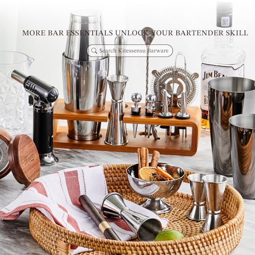 KITESSENSU Cocktail Shaker Set Bartender Kit with Stand | Bar Set Drink Mixer Set with All Essential Accessory Tools: Mart...