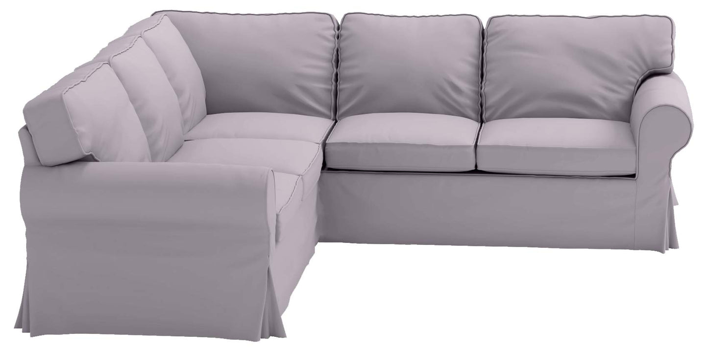 Heavy Duty Polyester Sofa Cover Only Replacement Compatible with IKEA Ektorp 3 Seat Sofa, Loveseat, Armchair, Sectional Corner, Chaise or Footstool Ektorp Slipcover (Light Gray Polyester 2+2)