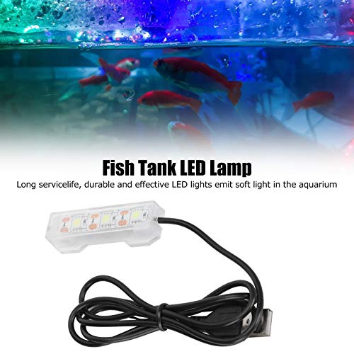 LED Aquarium Light, Light Weight USB Charging Underwater Light, Plastic Waterproof 2.4X0.8Inch for Aquarium Freshwater Off...