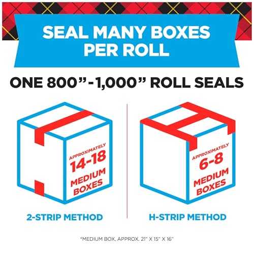 Scotch Heavy Duty Shipping Packing Tape, Clear, Holiday Shipping Supplies, 1.88 in. x 27.7 yd., 1 Tape Roll with Dispenser