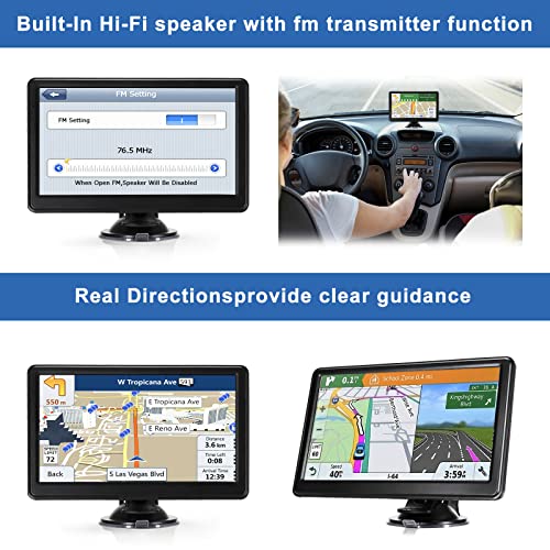 GPS Navigation for Car, 2025 Map 7 inch Touch Screen Car GPS 256-16GB, Voice Turn Direction Guidance, Support Speed and Re...