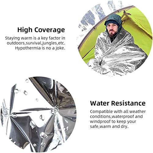 GALAXYLENSE Emergency Mylar Thermal Blanket for Survival First Aid Kits Army Outdoors Hiking Camping Bug Out Trauma Desert...