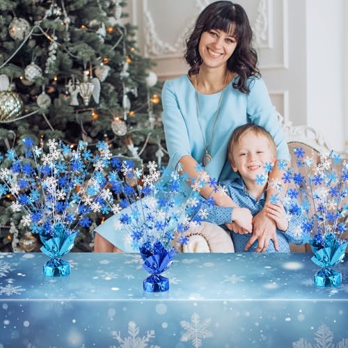 Ceenna 3 Pcs Winter Wonderland Decoration Snowflake Table Decorations Winter Metallic Gleam Foil Spray Centerpieces Christ...