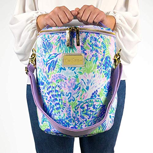 Lilly Pulitzer Insulated Soft Beach Cooler with Adjustable/Removable Strap and Double Zipper Close