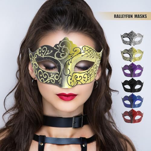 Ralleyfun Masquerade Mask for Women Men Couple Masks for Ventian Halloween Carnival Mardi Gras Party Supply