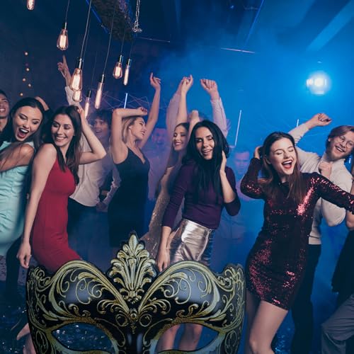Beeveer 4.4 ft Masquerade Mask Cardboard Cutout Stand-up Life Size Mardi Gras Masquerade Ball Party Decoration Backdrop Ph...